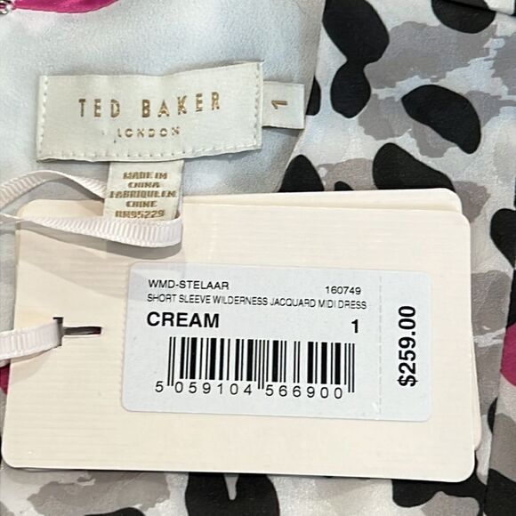 NWT Ted Baker London Stelaar Wilderness MIDI Dress Ted Size 1/ US XS - Picture 13 of 16